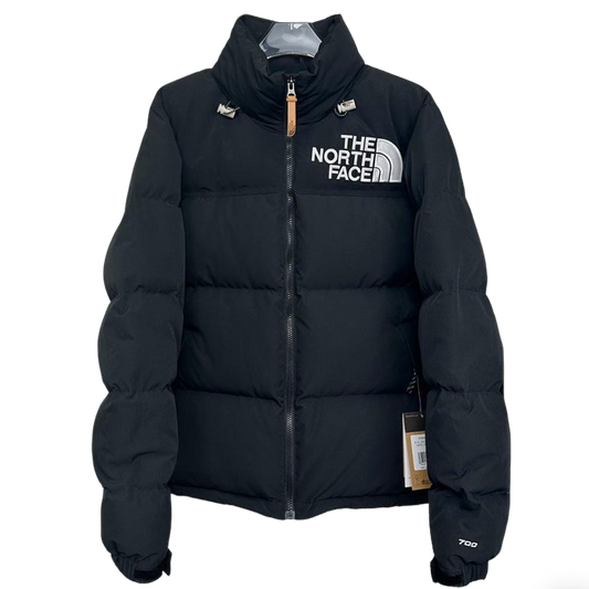 The North Face Black Nuptse Puffer Jacket With Iconic Branding And Warmth