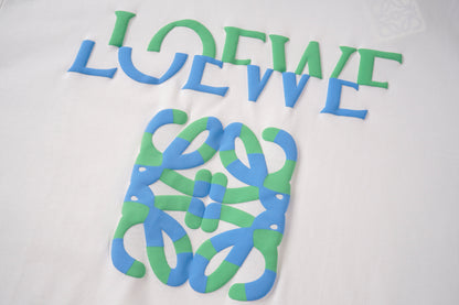 LOEWE White/Black Tee With Colorful Logo And Pattern For Fashion - Forward Outfits