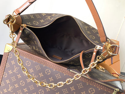 Elegant Louis Vuitton Monogram Crescent Bag with Stylish Straps and Timeless Design