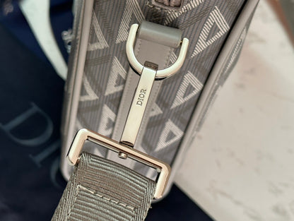 Elegant Dior Lingot Briefcase With Geometric Pattern And Signature Buckle 93266