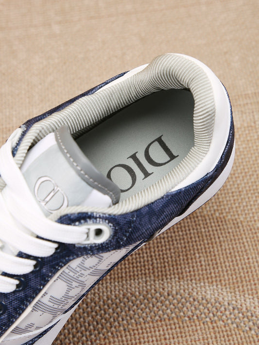 Dior Mens Sneakers Luxury Leather Casual Shoes With Oblique Pattern