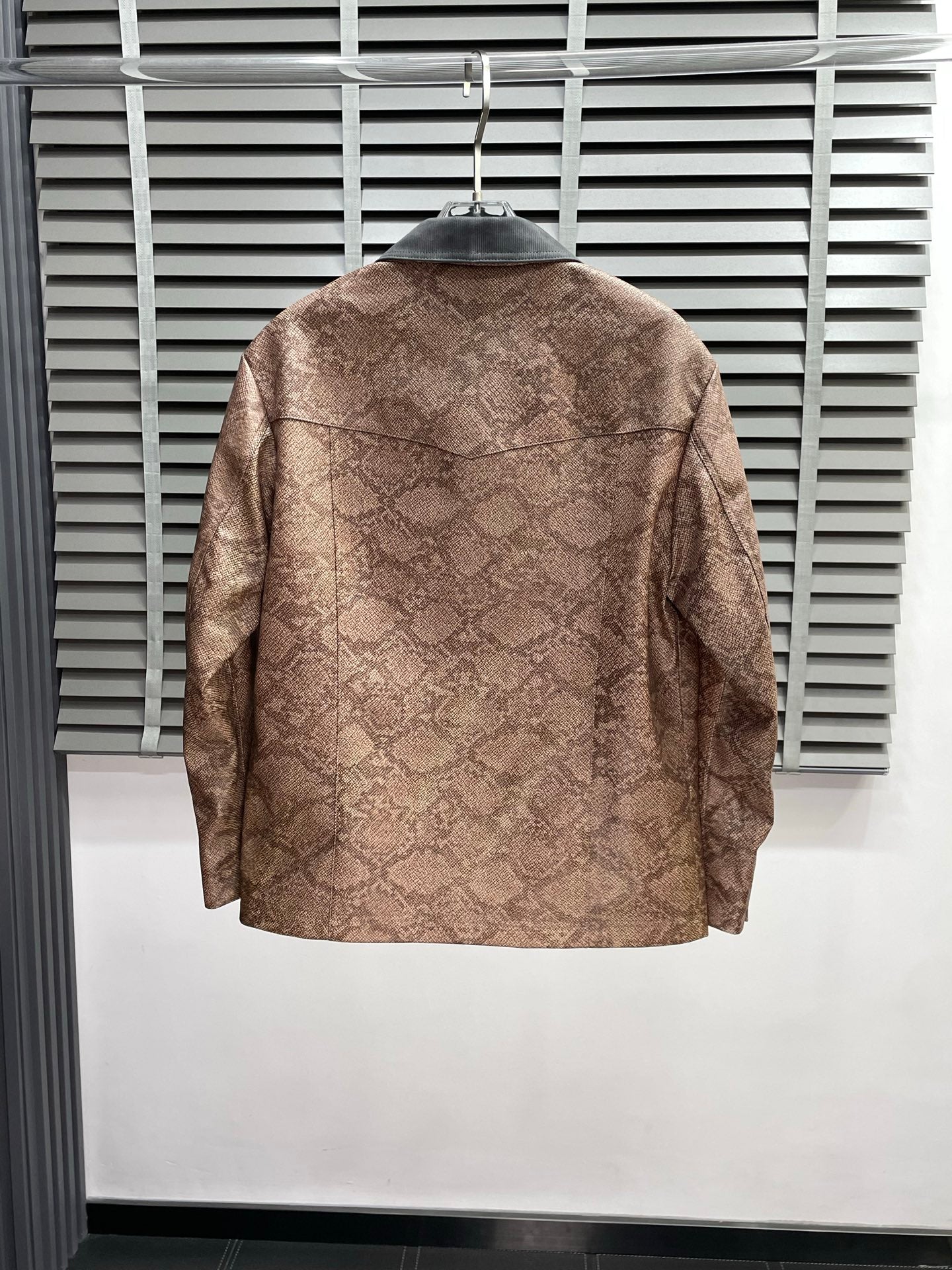 Louis Vuitton Snakeskin Pattern Jacket with Contrast Collar