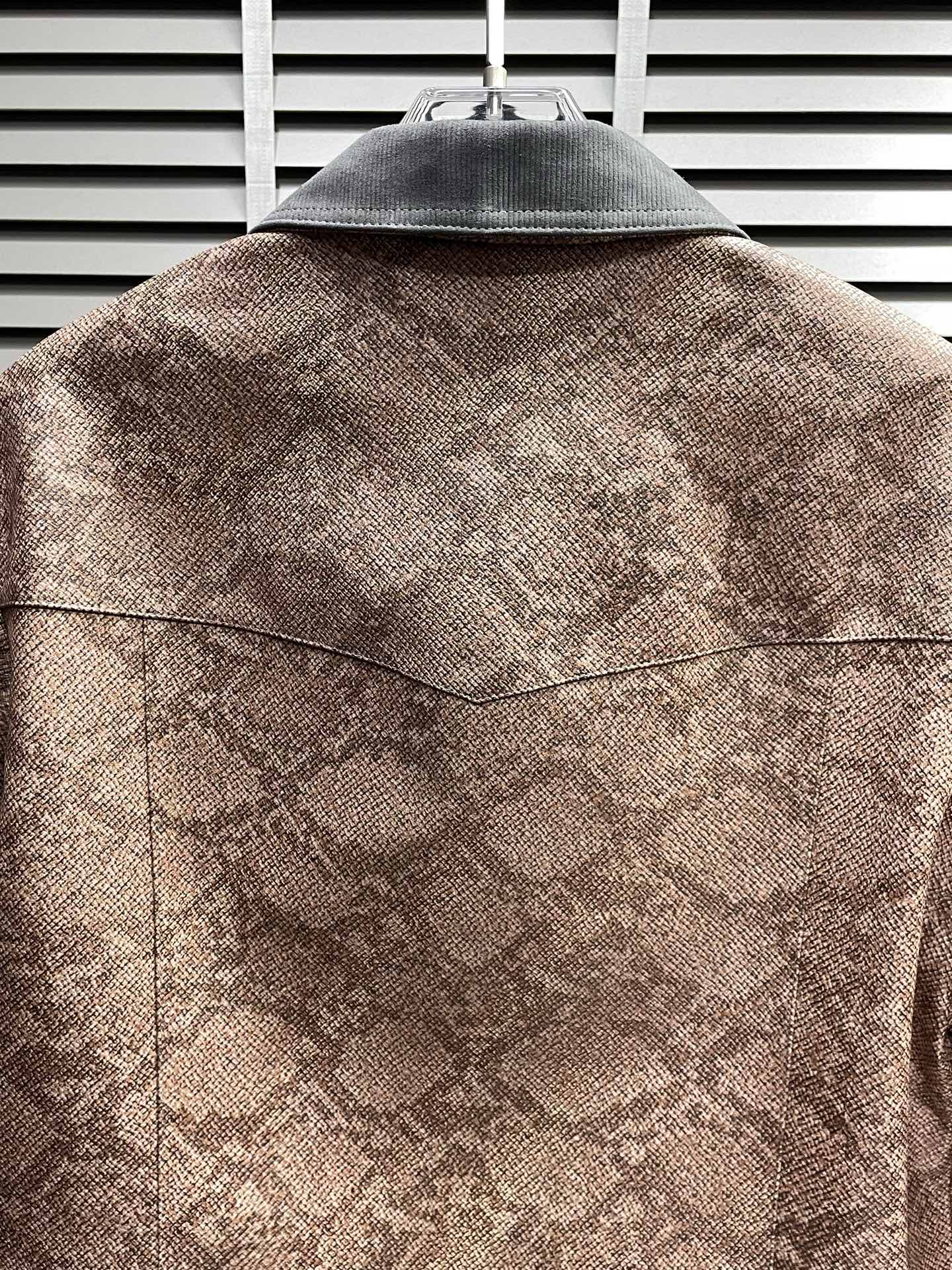 Louis Vuitton Snakeskin Pattern Jacket with Contrast Collar