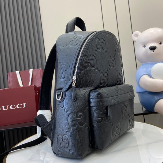 Elegant Black Gucci Backpack With Iconic GG Embossing For Timeless Luxury Style 819065