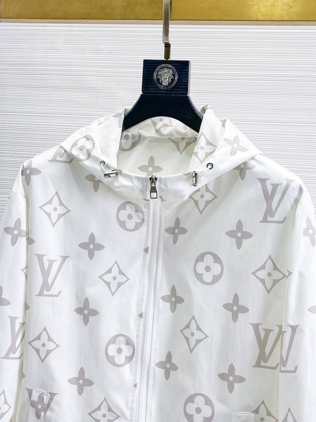 Louis Vuitton Monogram Print Hooded Windbreaker with Zip-Front