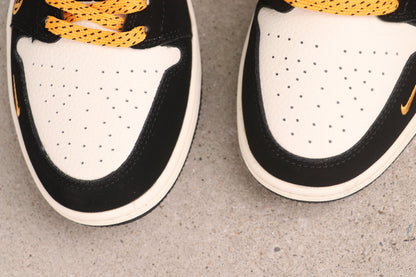 Air Jordan 1 Low Hermes Inspired Orange Black White Casual Sneakers