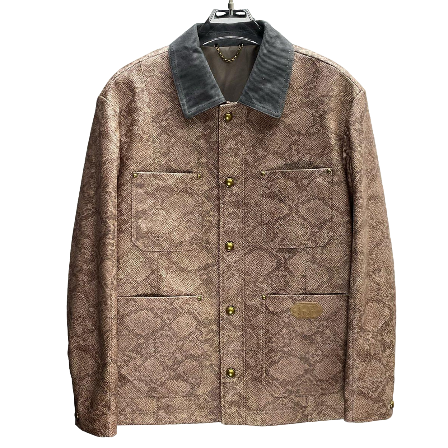 Louis Vuitton Snakeskin Pattern Jacket with Contrast Collar