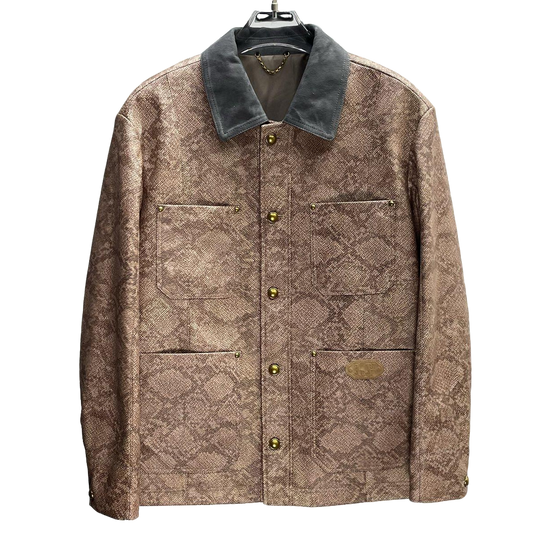 Louis Vuitton Snakeskin Pattern Jacket with Contrast Collar