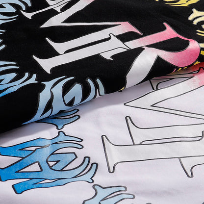 AMIRI Black/White Tee With Colorful Circular Logo For Trendy Streetwear Enthusiasts