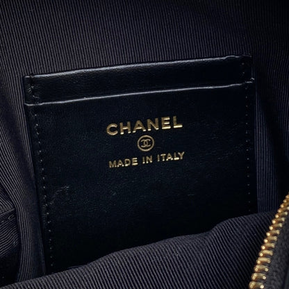 Chanel Quilted Black Leather Mini Backpack with White Trim and Gold - Tone Chain Straps AP4514