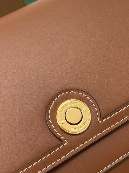Elegant Brown/Black Burberry Crossbody Bag With Gold - Toned Hardware And Stitch Detailing Style No.906168