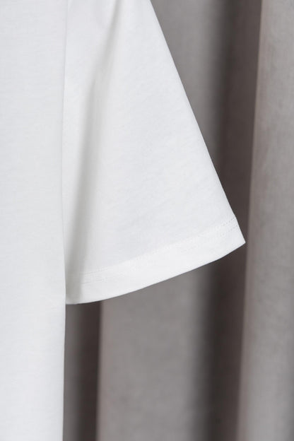 Prada White/Black Tee With Blue Graphic Logo For Modern Luxury Casual Looks