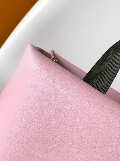 Elegant Pink Louis Vuitton Tote Bag With Contrast Color Handles And Branding