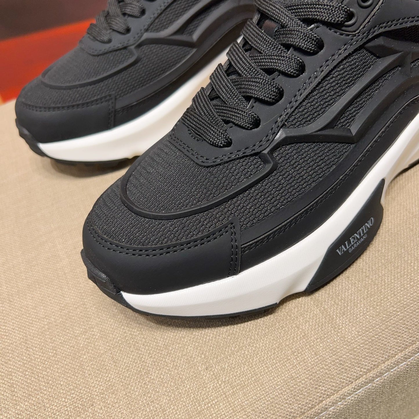 Valentino Men's Luxury Sneakers Fashion Mesh Design Casual Athletic Shoes