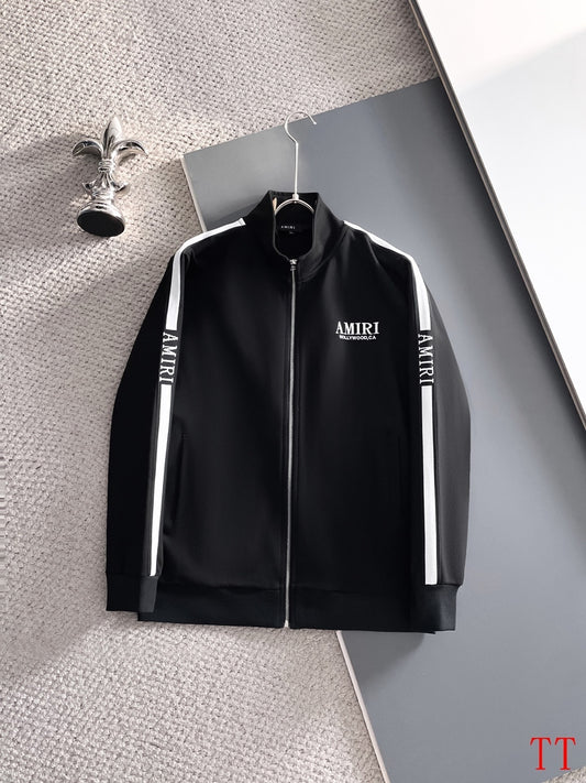 Men's AMIRI Tracksuits Set with White Stripes and Logo