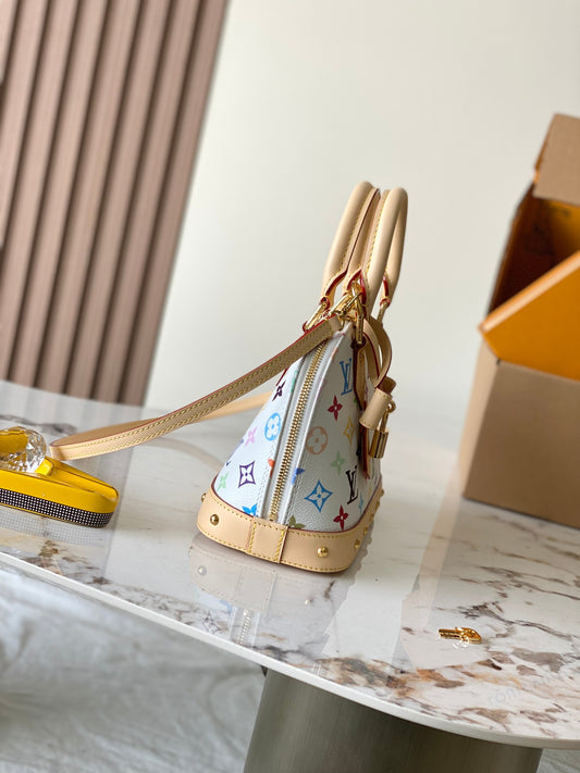 Eye Catching Louis Vuitton Alma BB Bag With Colorful Monogram And Bow Accent