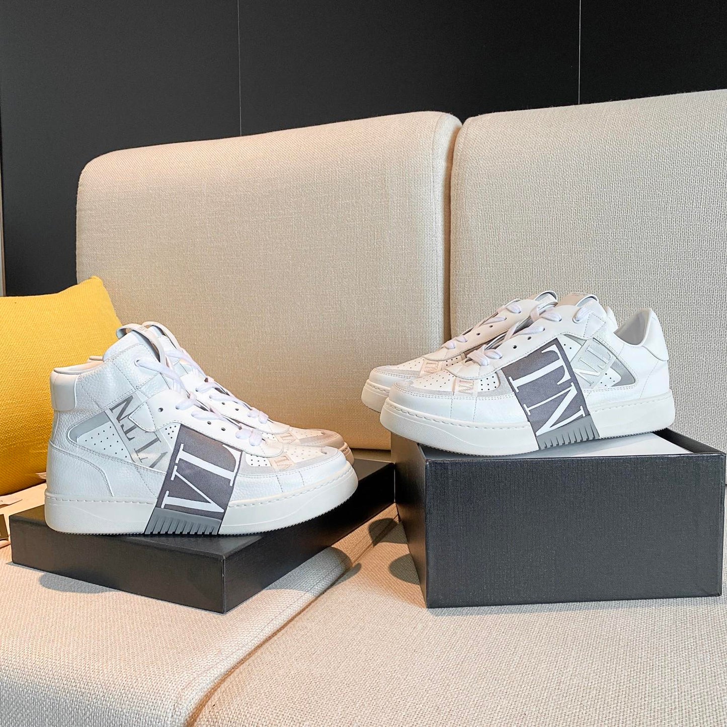 Valentino Men's Luxury Sneakers Fashion Mesh Design Casual Athletic Shoes