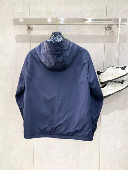 Louis Vuitton Men's Embossed Monogram Hooded Zip-Up Jacket