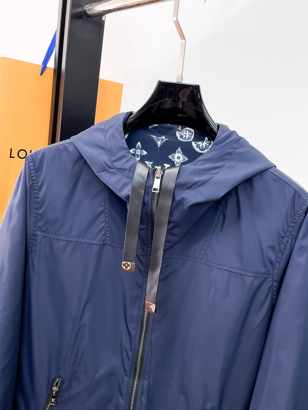 Louis Vuitton Men's Embossed Monogram Hooded Zip-Up Jacket