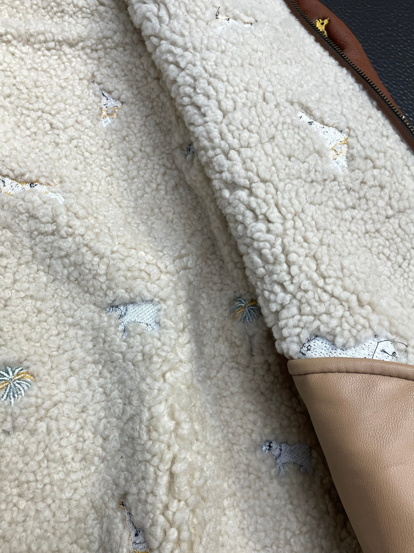 Louis Vuitton Leather Jacket with Safari Animal Embroidery