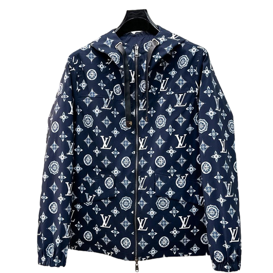 Louis Vuitton Men's Embossed Monogram Hooded Zip-Up Jacket