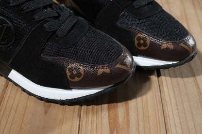 Louis Vuitton Women's Fashion Sneakers With Gold Accents And Signature Patterns