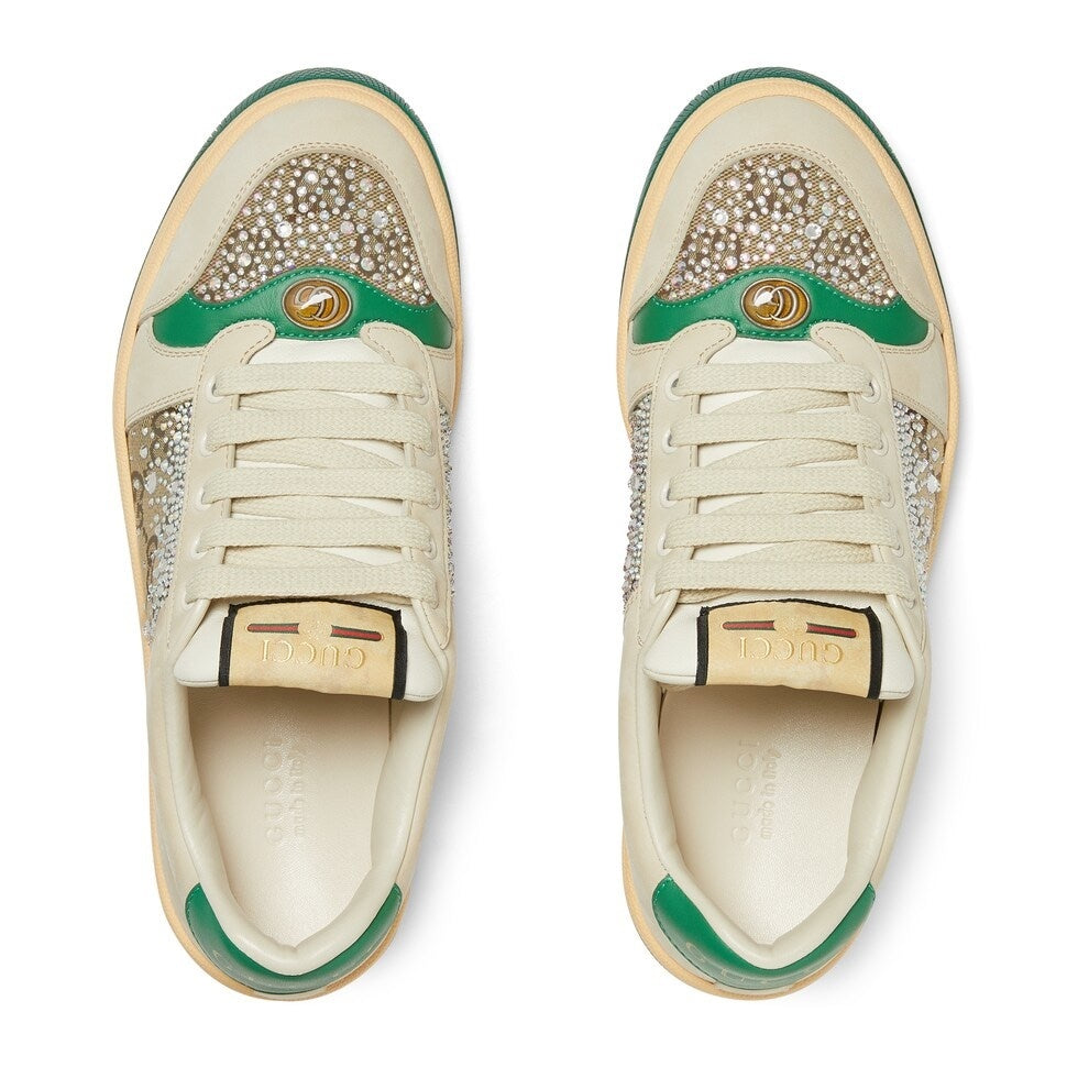 Gucci Unisex Sneakers With Crystal Embellishments And GG Monogram