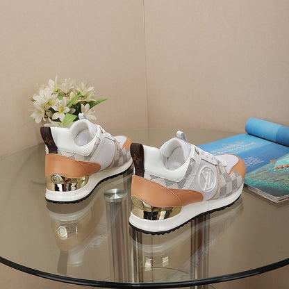 Louis Vuitton Women's Stylish Sneakers With Checkered Patterns And Logo