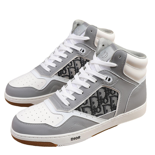 Dior Men's High Top Sneakers with Oblique Pattern and Adjustable Strap