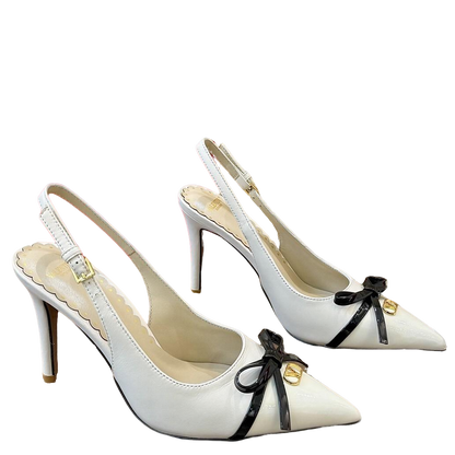 Valentino Women's Pointed Toe Bow High Heels Luxury Patent Leather Pumps