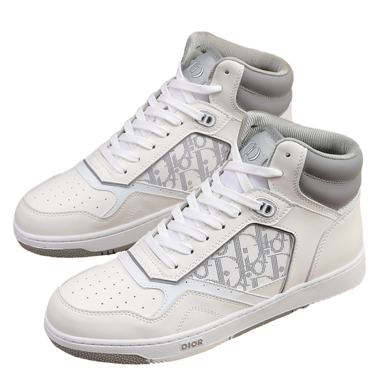 Dior Men's High Top Sneakers with Oblique Pattern and Adjustable Strap