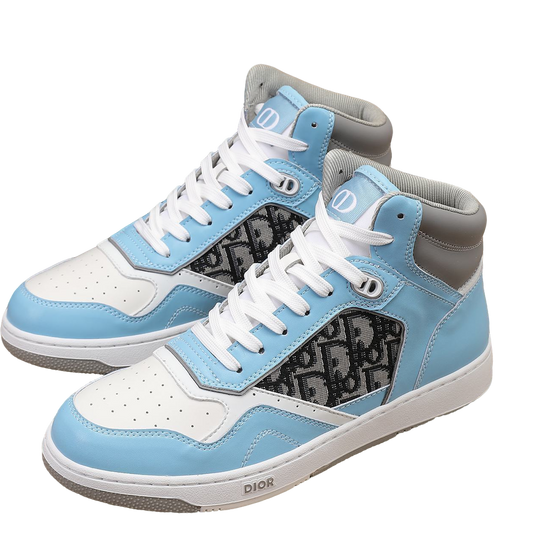 Dior Men's High Top Sneakers with Oblique Pattern and Adjustable Strap