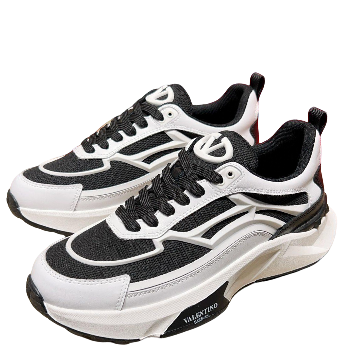 Valentino Men's Luxury Sneakers Fashion Mesh Design Casual Athletic Shoes