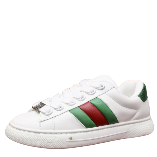 Gucci Unisex Sneakers With Iconic Green And Red Web Stripes