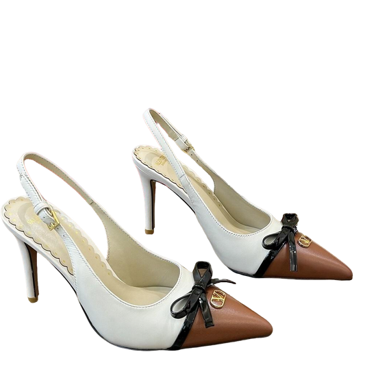 Valentino Women's Pointed Toe Bow High Heels Luxury Patent Leather Pumps