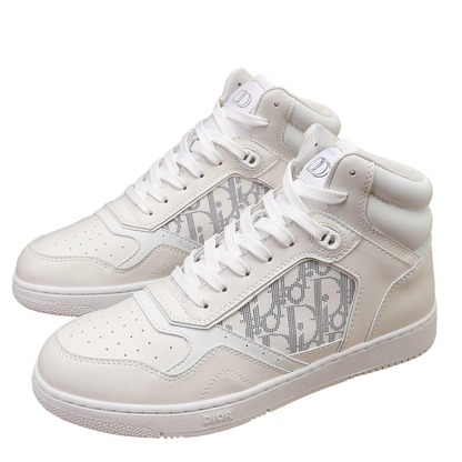 Dior Men's High Top Sneakers with Oblique Pattern and Adjustable Strap