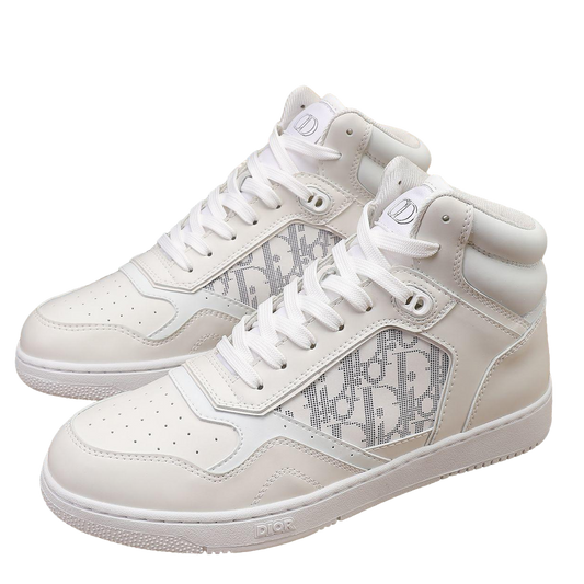 Dior Men's High Top Sneakers with Oblique Pattern and Adjustable Strap
