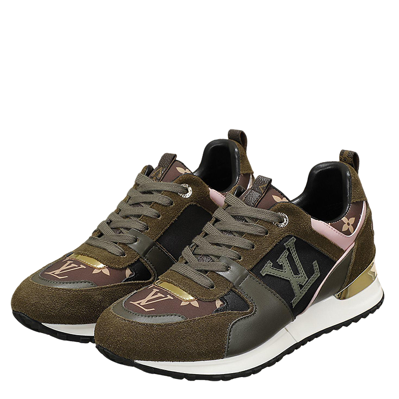 Louis Vuitton Women's Multicolor Suede Sneakers With Signature Logo