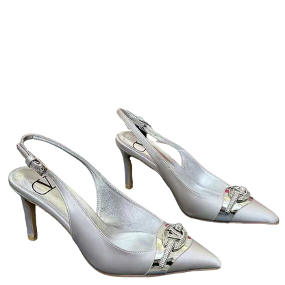 Valentino Women's Pointed Toe Bow High Heels Luxury Patent Leather Pumps