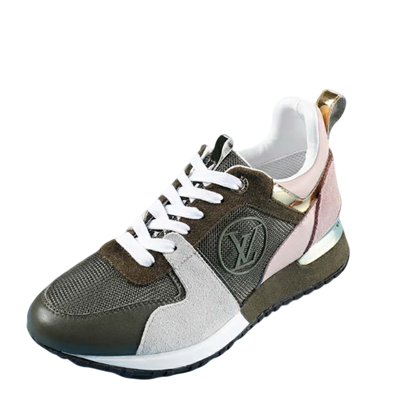 Louis Vuitton Women's Multicolor Mesh And Suede Sneakers With Logo