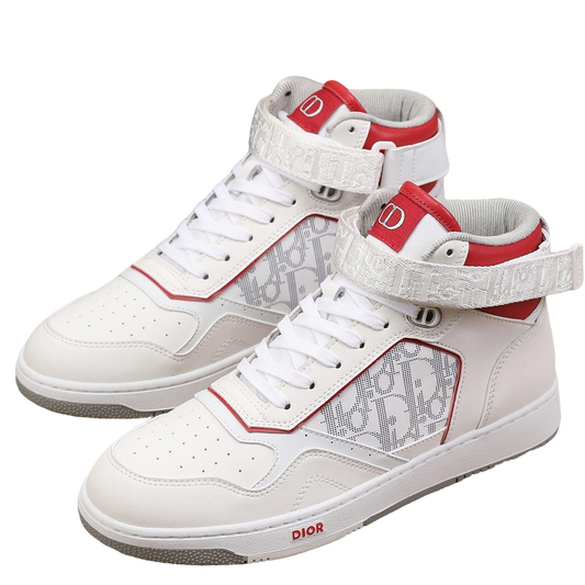 Dior Men's High Top Sneakers with Oblique Pattern and Adjustable Strap