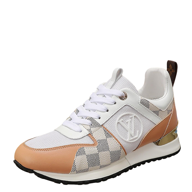 Louis Vuitton Women's Stylish Sneakers With Checkered Patterns And Logo