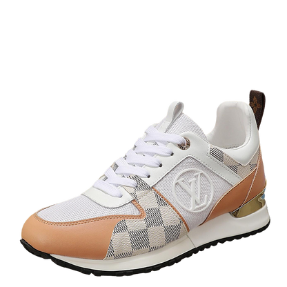 Louis Vuitton Women's Stylish Sneakers With Checkered Patterns And Logo