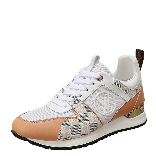 Louis Vuitton Women's Stylish Sneakers With Checkered Patterns And Logo
