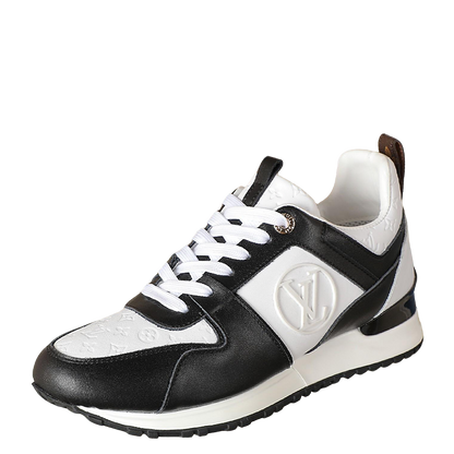 Louis Vuitton Women's Black and White Fashion Sneakers with Prominent Logo