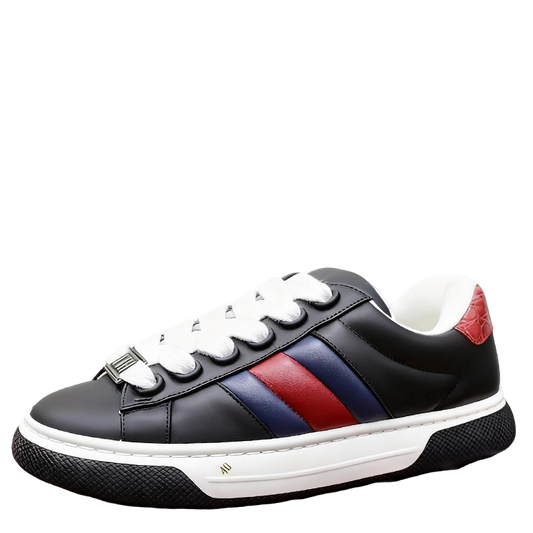 Gucci Unisex Sneakers With Web Stripes And Metal Accent Details