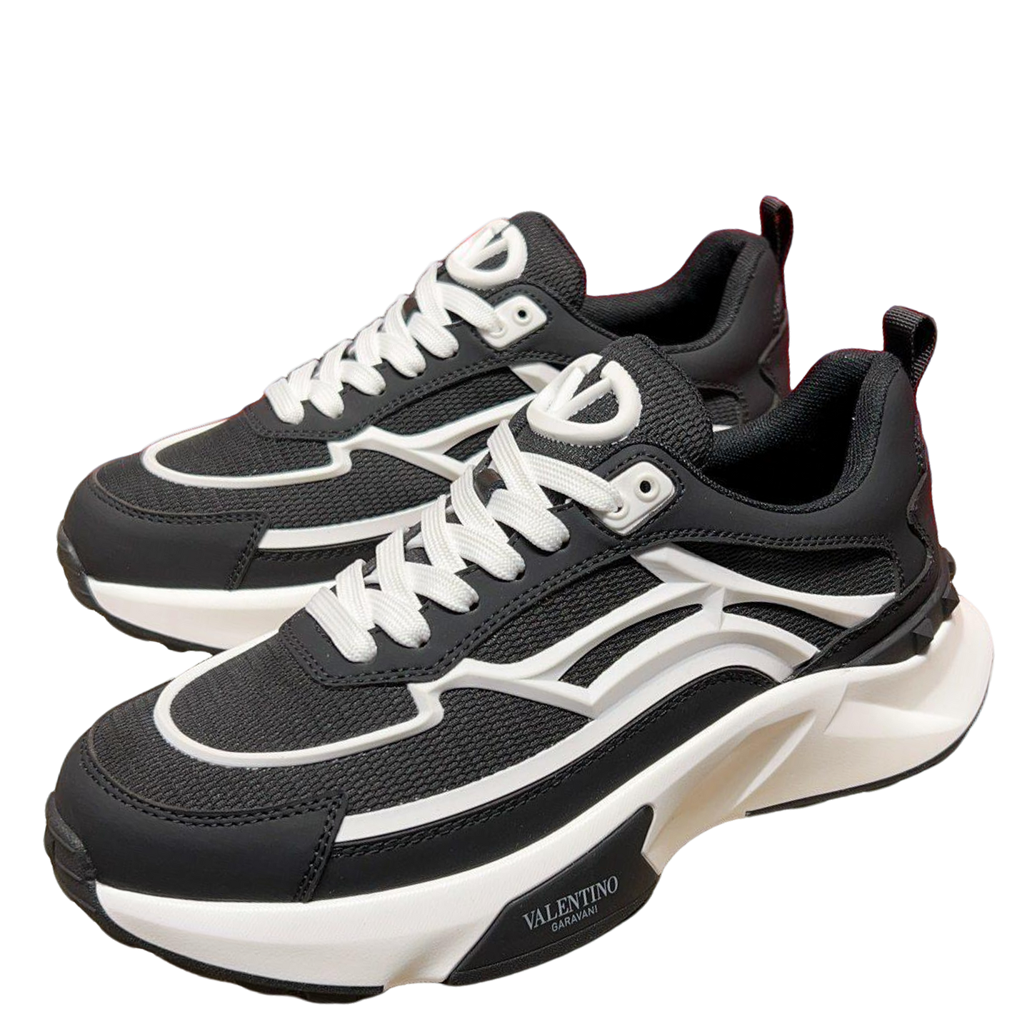 Valentino Men's Luxury Sneakers Fashion Mesh Design Casual Athletic Shoes