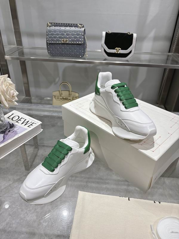 Stylish Alexander McQueen Oversized Sneakers In White And Green For Fashion Enthusiasts