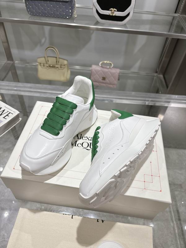 Stylish Alexander McQueen Oversized Sneakers In White And Green For Fashion Enthusiasts