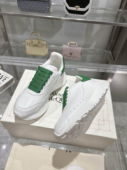 Stylish Alexander McQueen Oversized Sneakers In White And Green For Fashion Enthusiasts